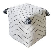 Meilleur prix Pouf en coton imprimé ethnique pouf pouf fait à la main coussin de sol repose-pieds pouf siège rond salon décor meubles