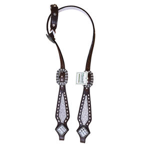 Premium Western Horse Tack Sets Silver Glitter inlay Decorado Cuero Headstall y Gladiator Breast Collar OEM Fabricante - Product Image 3