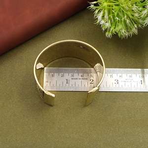 Bohemian Cuff <b>Bracelet</b> Golden Statement Tribal Pattern <b>Bracelet</b> Wide Bohemian Jewelry Ethnic Style - Product Image 5