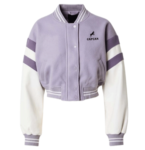 Chaquetas con letras de cuero de piel de oveja recortadas para mujer personalizables 2024 parches bordados transpirables con forro de lana Pakistán - Product Image 1