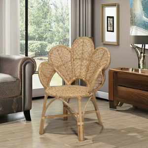 Sillón Modular Moderno ROSE con Tapizado de Ratán y Patas de Madera - Silla de Ocio Artesanal Resistente para Uso en Casa, Hotel o Centro Comercial - Product Image 3