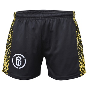 Pantalones cortos informales de la Liga Australiana de Fútbol, 100% poliéster, diseño sólido, estampado de logotipo personalizado, respetuosos con el medio ambiente para hombres y adultos - Product Image 1