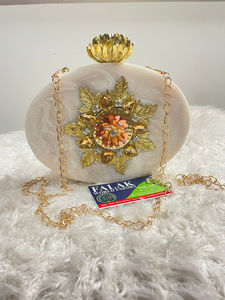 กระเป๋าคลัทช์เรซิ่นทำจากหินสำหรับผู้หญิงกระเป๋าคลัทช์ใส่ไปงานเลี้ยงตอนเย็นลายหินอ่อน - Product Image 3