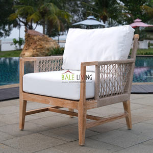Silla de sofá de diseño moderno para exteriores, muebles de jardín de madera de teca resistentes a la intemperie de alta calidad para Patio Villa Resort & Hotel - Product Image 2