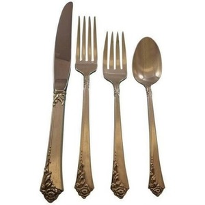 Stainless Steel <b>Set</b> Of 4 Flatware <b>Set</b> Ideal Kitchen Tabletop Hotel Home Use <b>Gold</b> Color Plated <b>Cutlery</b> <b>Set</b> Designer Metal Handle - Product Image 5