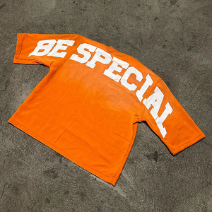 Nouveau Style Streetwear sérigraphie graphique T-Shirt pour hommes personnalisé Vintage 100% coton lavé hommes ourlet brut sunfaded coupe ample - Product Image 6