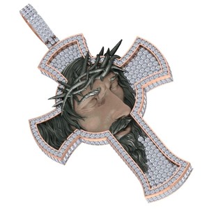 จี้เพชรสไตล์ฮิปฮอปสุดหรูสำหรับผู้ชายประดับเพชร VVS ประดับด้วยเม็ดมีสไตล์และจี้ VVS Moissanite สุดหรู - Product Image 6