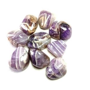 Vente en gros de pierres naturelles roulées en cristal Améthyste Chevron Agate de guérison gravée pour Reiki Chakra sculptée à la main - Product Image 4