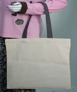 Sac fourre-tout en toile de coton recyclable écologique de haute qualité avec logo personnalisé et poignée supérieure sac de promotions d'impression de mode - Product Image 6