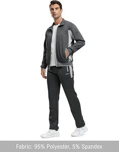 Conjunto Deportivo de Dos Piezas para Hombre, Invierno, 100% Algodón, Transpirable, con Estampado, Felpa Técnica, para Gimnasio y Fitness, con Logotipo Personalizado - Product Image 3