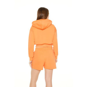 Custom High-Low Winter <b>Hoodie</b> <b>for</b> <b>Women</b> Oversize Fitness Sweatshirt Drawstring Zipper Casual Loose Fit Crop Top Washed - Product Image 3