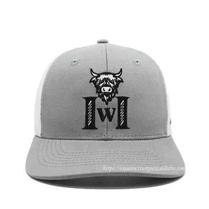 หมวกตาข่ายทรูเกอร์ตาข่ายถักโลโก้สูงแบบตะวันตก2D ออกแบบได้ตามต้องการ - Product Image 1