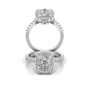 แหวนหมั้นทรงสี่เหลี่ยมประดับเพชรโมอิสซาไนต์ทรงรัศมี ดีไซน์หรูหราและทนทาน เหมาะสำหรับงานแต่งงาน - Product Image 1