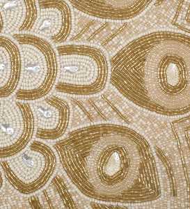 Ensemble de tapis de table en silicone perlé argent et or de 14 pouces fait à la main, motif ovale, séchage pour le verre ardoise pour la maison ou le restaurant - Product Image 4