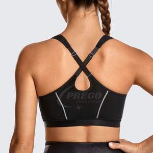 Nouveau design soutien-gorge de sport pour femme à maintien élevé avec logo frontal, séchage rapide, respirant, grandes tailles, personnalisable pour le yoga et les adultes - Product Image 3