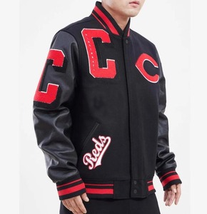 Varsity Vestes Letterman Vestes Turn Down Épaule Baseball College Veste Pakistan Fabrication Prix Avec Cuir Véritable - Product Image 4