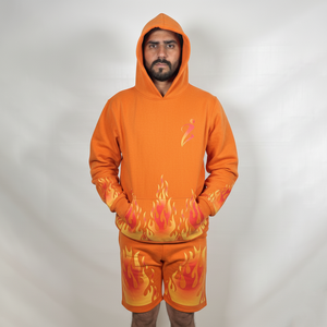 Nouveautés : Ensemble personnalisé pour homme – Sweat à capuche et short en mélange coton-polyester – Survêtement court pour homme - Product Image 1