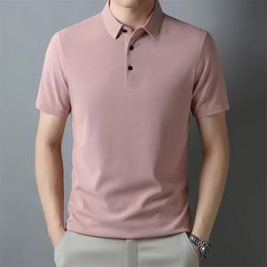 Men's Summer Fashion 100% Cotton Waffle Solid Short Sleeved for Polo Shirt Breathable and Comfortable <b>Top</b> with Digital Printing - Product Image 3