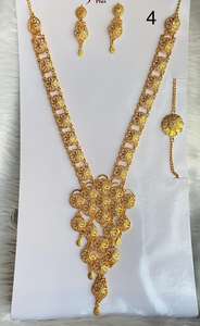 สร้อยคอทองเหลืองโลหะสั่งทําพิเศษพร้อมต่างหูเข้าชุดเหมาะสําหรับนักออกแบบและผู้ค้าปลีกเครื่องประดับแอฟริกัน - Product Image 3