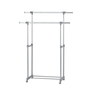 Porte-vêtements multifonctionnel en métal à double pôle pour le rangement dans le placard Cuisine Salle de bain Salon Organisateur de vêtements polyvalent - Product Image 1