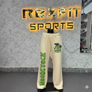 Pantalones de chándal informales para hombre de diseño personalizado de alta calidad, pantalones de chándal con forro polar térmico al por mayor, pantalones de lana gruesos de invierno planos medios - Product Image 1