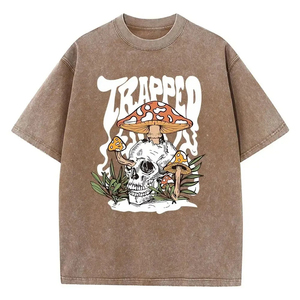 Camiseta ajustada con estampado de hojaldre lavado ácido de tela cómoda de fabricante pakistaní, camisetas con estampado de hojaldre de Color liso de estilo personalizado para hombre - Product Image 6