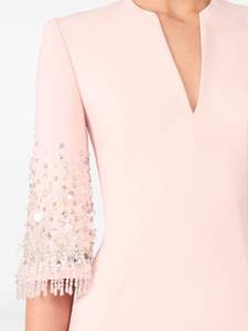 V-Neck Full Sleeves Maxi Dress Elegant A-Line Silhouette for Weddings <b>Proms</b> <b>Parties</b> Evening Gatherings Anti-Static Breathable - Product Image 5