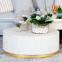 Table basse en incrustation d'os de luxe - Table d'appoint indienne artisanale avec finition haut de gamme, élégante pièce maîtresse pour le salon