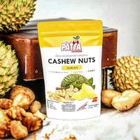 Grote, kwaliteit A, knapperige geroosterde cashewnoten met duriansmaak, gezonde snack uit Thailand, 45g, merk Patta, 1 jaar houdbaar.