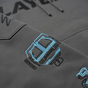 2026 Wholesale Men Heavyweight Hoodie 500gsm Polyester/Cotton Blend French Terry Sleeve Embroidery <b>Tech</b> Panel Pullover - Product Image 5