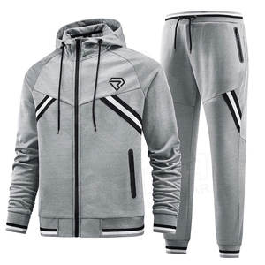 Ropa deportiva de talla grande Casual verano hombres chándales al por mayor cintura elástica manga larga personalizar Logo impresión 100% algodón - Product Image 2