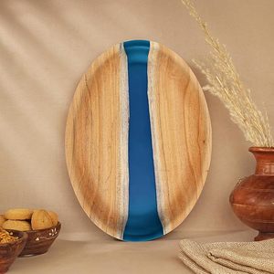 Custom <b>Large</b> Natural Solid Wood Epoxy Serving <b>Tray</b> Elegant Handmade Rustic Sushi Food Fruit Dessert Coffee <b>Tray</b> Decorative - Product Image 5