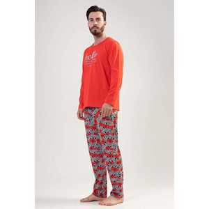 Conjunto de Pijama de Manga Larga con Cuello Redondo para Hombre, con Bolsillos, Camisa y Pantalón Cómodos - Product Image 2