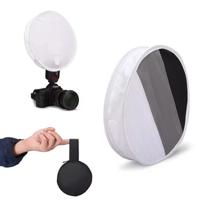 30Cm Xách Tay Kép Mục Đích 2 Trong 1 Màu Xám Thẻ Khuếch Tán + Softbox Vòng Trên Máy Ảnh Speedlite Ánh Sáng Đèn Flash Cân Bằng Trắng Mềm Hộp - Product Image 1