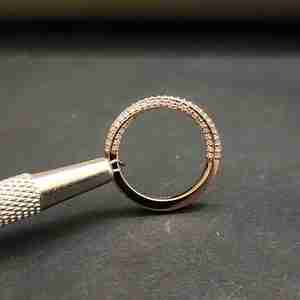 Anillo de Eternidad de Acero Inoxidable con Oro Sólido de 14 Quilates y Piedra Natural, Estilo Elegante para Regalo de Aniversario - Product Image 4