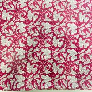 Pruce profundo indio y blanco indio Floral impreso a mano tela de algodón por el patio ropa de mujer cortinas almohadas cojín - Product Image 5