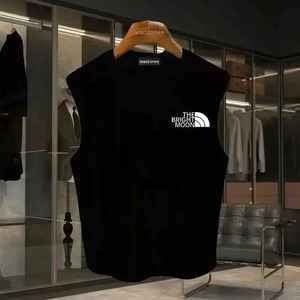 เสื้อยืดคอกลมแขนกุดสำหรับผู้ชายทันสมัยสำหรับฤดูร้อน2025ผ้าฝ้ายระบายอากาศได้ดีถักสไตล์ลำลองขนาดใหญ่พิเศษ - Product Image 3