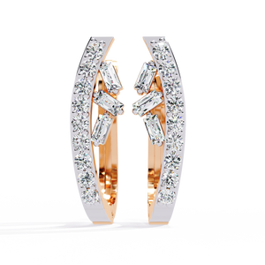 ต่างหูทอง18K สดใสพร้อมต่างหูเพชรพรีเมี่ยมที่ปลูกในห้องปฏิบัติการ - Product Image 5