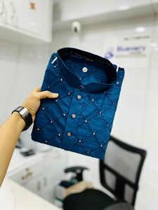 Conjunto de pijama de algodón de la mejor calidad para hombre, ropa tradicional india, de seda, con Secuencia - Product Image 2