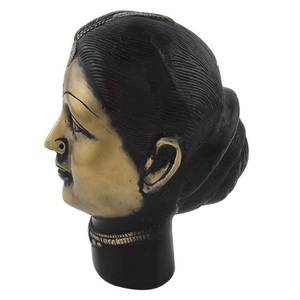 Estatua de bronce gaburi hecha a mano para decoración del hogar, escultura de cara de bronce negro y latón indio, artículos de regalo de 16,5x10 cm NSP-342 - Product Image 3