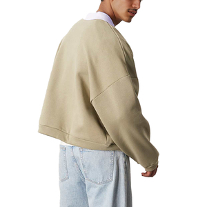 Qualité supérieure recadrée col rond sweat surdimensionné goutte épaule éponge française 100% coton fabriqué en usine basiques sweats - Product Image 3