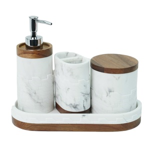 Wholesale Home Decor Luxury Black Resin Resin Bath Accessories Set Toilet and <strong>Bathroom</strong> <strong>Products</strong> Gold <strong>Bathroom</strong> Sets for New Hotel - Product Image 1