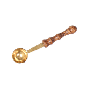 Metal <b>Wax</b> Spoon with Wooden Handle for <b>Sealing</b> Stamp Tool Office Use in Best Price - Product Image 5