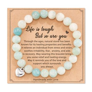 Ngựa Vằn màu hồng Vòng đeo tay con gái món quà Rhodolite Châu Phi Turquoise Rose Quartz Vòng đeo tay màu hồng zebr Vòng đeo tay - Product Image 4