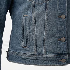 Veste en jean décontractée personnalisée pour hommes, grandes tailles, 100% coton, option logo sur le devant, respirante, veste d'hiver - Product Image 5