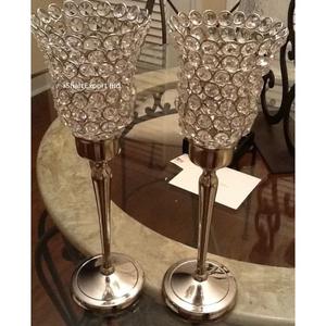 Soporte de huracanes de plata y cristal de Metal de diseño moderno para eventos en casa, centros de mesa decorativos para bodas - Product Image 1