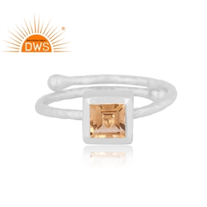 แหวนอัญมณีซิทรีนธรรมชาติปรับได้ดีไซน์ใหม่ - Product Image 2
