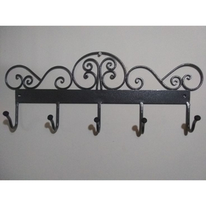 ตะขอแขวนผนังเหล็กดัดทำมือ  เคลือบสีดำ สำหรับตกแต่งบ้าน ห้องนั่งเล่น ห้องน้ำ แขวนเสื้อ หมวก กุญแจ - Product Image 3