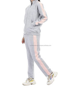 Chándal informal gris de manga larga personalizable para mujer, nuevo estilo, Material de terciopelo transpirable, de talla grande, Unisex con logotipo personalizado - Product Image 5