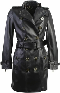 2025 OEM longue femme manteau en cuir Long cuir professionnel Normal hiver longue imperméable soie femme veste en cuir ODM - Product Image 5